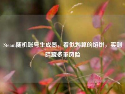 Steam随机账号生成器，看似划算的馅饼，实则暗藏多重风险