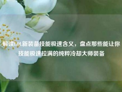 解读LOL新装备技能极速含义，盘点那些能让你技能极速拉满的纯粹冷却大师装备