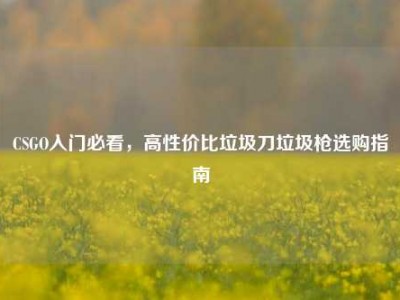 CSGO入门必看，高性价比垃圾刀垃圾枪选购指南