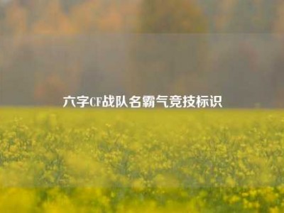 六字CF战队名霸气竞技标识