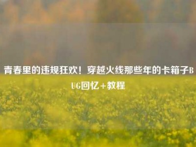 青春里的违规狂欢！穿越火线那些年的卡箱子BUG回忆+教程