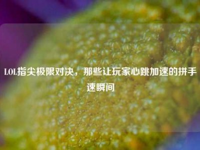 LOL指尖极限对决，那些让玩家心跳加速的拼手速瞬间