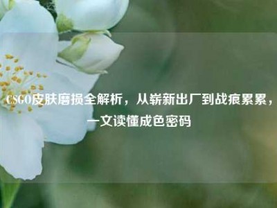 CSGO皮肤磨损全解析，从崭新出厂到战痕累累，一文读懂成色密码