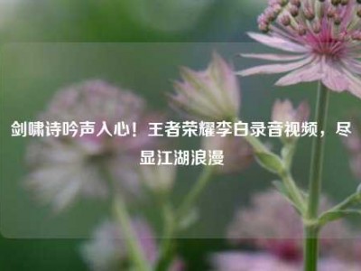 剑啸诗吟声入心！王者荣耀李白录音视频，尽显江湖浪漫