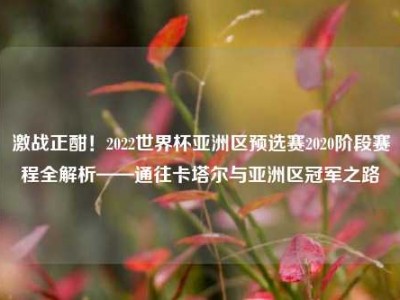 激战正酣！2022世界杯亚洲区预选赛2020阶段赛程全解析——通往卡塔尔与亚洲区冠军之路