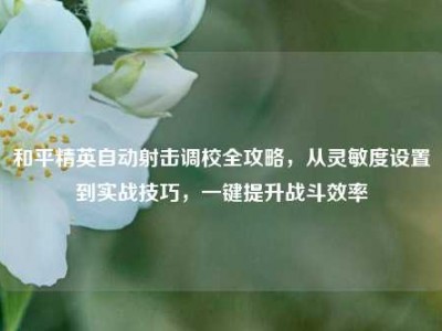 和平精英自动射击调校全攻略，从灵敏度设置到实战技巧，一键提升战斗效率