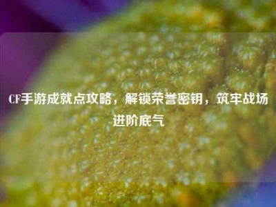 CF手游成就点攻略，解锁荣誉密钥，筑牢战场进阶底气