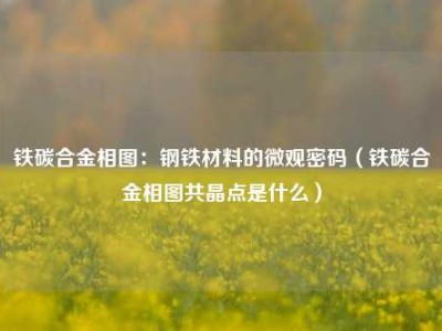 铁碳合金相图：钢铁材料的微观密码（铁碳合金相图共晶点是什么）