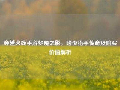 穿越火线手游梦魇之影，暗夜猎手传奇及购买价值解析
