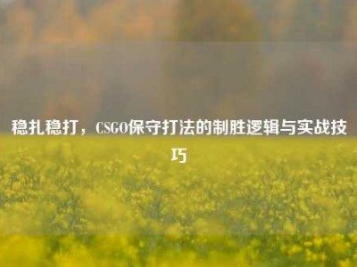 稳扎稳打，CSGO保守打法的制胜逻辑与实战技巧