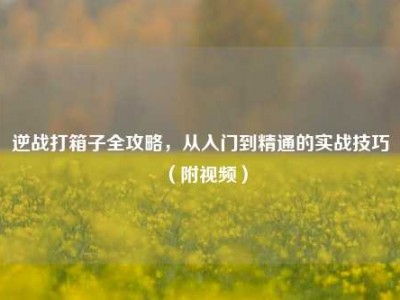 逆战打箱子全攻略，从入门到精通的实战技巧（附视频）