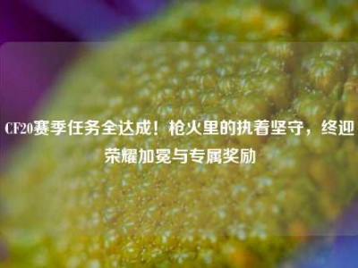 CF20赛季任务全达成！枪火里的执着坚守，终迎荣耀加冕与专属奖励