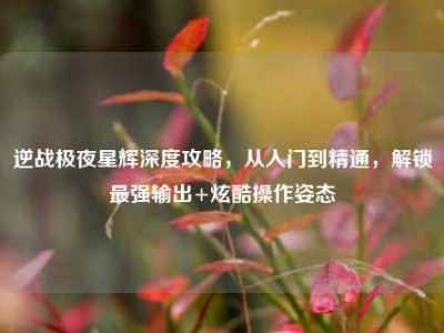 逆战极夜星辉深度攻略，从入门到精通，解锁最强输出+炫酷操作姿态