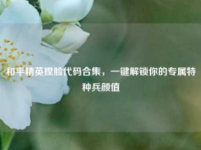 和平精英捏脸代码合集，一键解锁你的专属特种兵颜值