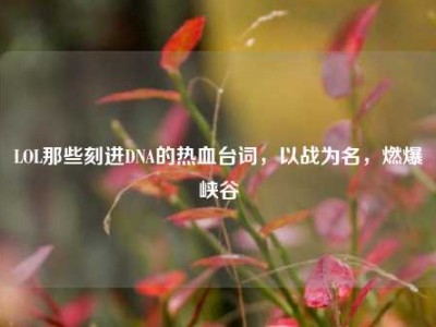 LOL那些刻进DNA的热血台词，以战为名，燃爆峡谷