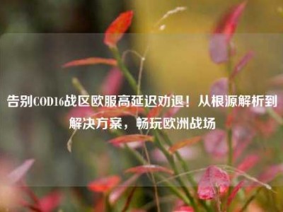 告别COD16战区欧服高延迟劝退！从根源解析到解决方案，畅玩欧洲战场