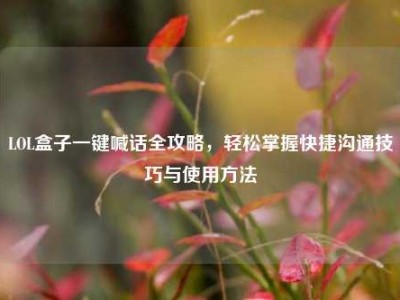 LOL盒子一键喊话全攻略，轻松掌握快捷沟通技巧与使用方法