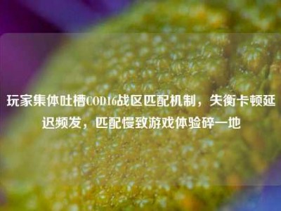 玩家集体吐槽COD16战区匹配机制，失衡卡顿延迟频发，匹配慢致游戏体验碎一地