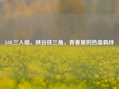 LOL三人组，峡谷铁三角，青春里的热血羁绊