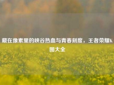 藏在像素里的峡谷热血与青春刻度，王者荣耀K图大全