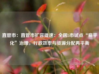 直管市：直管市扩容提速：全国5市试点“扁平化”治理，行政效率与资源分配再平衡