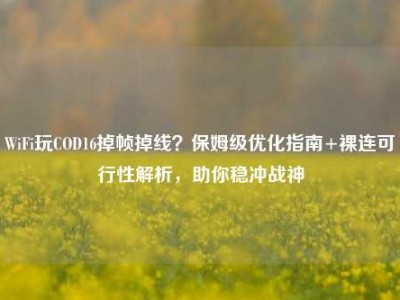 WiFi玩COD16掉帧掉线？保姆级优化指南+裸连可行性解析，助你稳冲战神