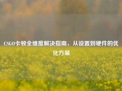 CSGO卡顿全维度解决指南，从设置到硬件的优化方案