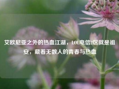 艾欧尼亚之外的热血江湖，LOL电信2区就是祖安，藏着无数人的青春与热血