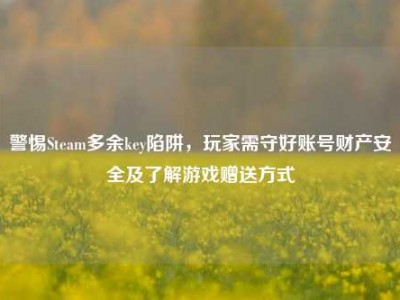 警惕Steam多余key陷阱，玩家需守好账号财产安全及了解游戏赠送方式