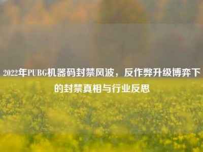2022年PUBG机器码封禁风波，反作弊升级博弈下的封禁真相与行业反思
