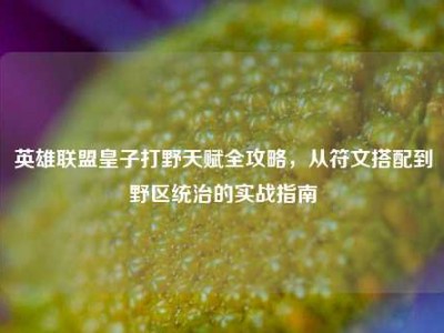 英雄联盟皇子打野天赋全攻略，从符文搭配到野区统治的实战指南