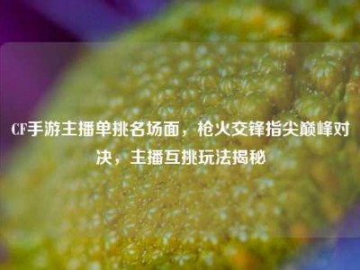 CF手游主播单挑名场面，枪火交锋指尖巅峰对决，主播互挑玩法揭秘