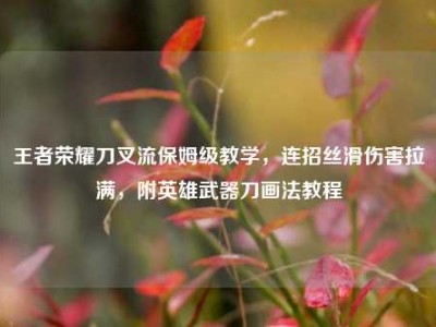 王者荣耀刀叉流保姆级教学，连招丝滑伤害拉满，附英雄武器刀画法教程