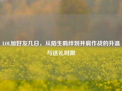 LOL加好友几日，从陌生羁绊到并肩作战的升温与送礼时限