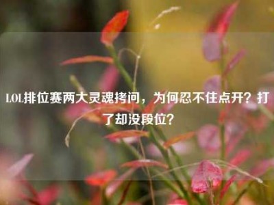 LOL排位赛两大灵魂拷问，为何忍不住点开？打了却没段位？