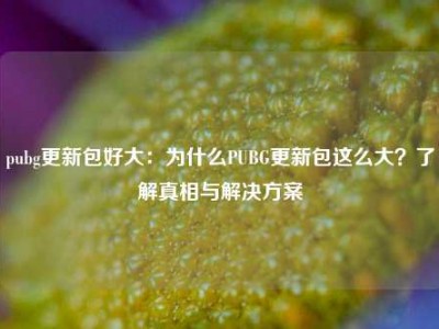 pubg更新包好大：为什么PUBG更新包这么大？了解真相与解决方案