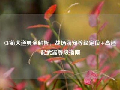CF萌犬道具全解析，战场萌宠等级定位+高适配武器等级指南