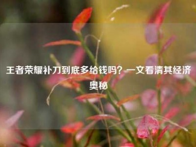 王者荣耀补刀到底多给钱吗？一文看清其经济奥秘
