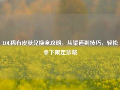 LOL稀有皮肤兑换全攻略，从渠道到技巧，轻松拿下限定珍藏