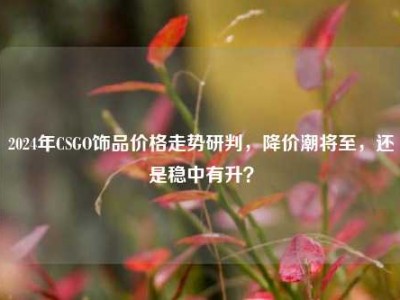 2024年CSGO饰品价格走势研判，降价潮将至，还是稳中有升？