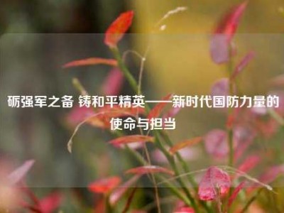 砺强军之备 铸和平精英——新时代国防力量的使命与担当