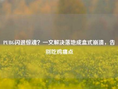 PUBG闪退惊魂？一文解决落地成盒式崩溃，告别吃鸡痛点