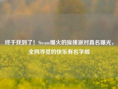 终于找到了！Steam爆火的挨揍派对真名曝光，全网寻觅的快乐有名字啦