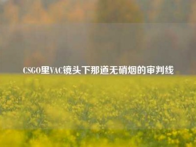 CSGO里VAC镜头下那道无硝烟的审判线