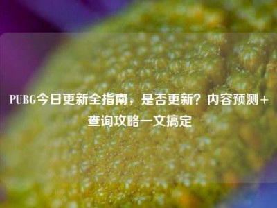 PUBG今日更新全指南，是否更新？内容预测+查询攻略一文搞定