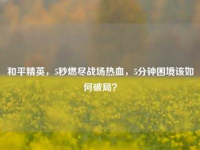 和平精英，5秒燃尽战场热血，5分钟困境该如何破局？