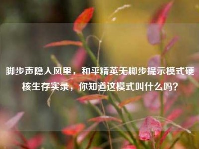 脚步声隐入风里，和平精英无脚步提示模式硬核生存实录，你知道这模式叫什么吗？