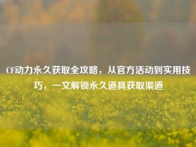 CF动力永久获取全攻略，从官方活动到实用技巧，一文解锁永久道具获取渠道