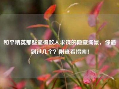 和平精英那些逼得敌人求饶的隐藏场景，你遇到过几个？附查看指南！