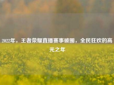 2022年，王者荣耀直播赛事破圈，全民狂欢的高光之年